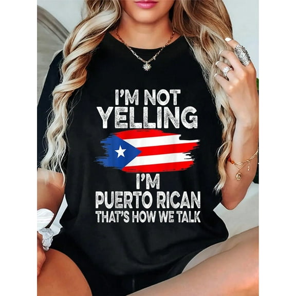 100% Cotton Funny Puerto Rico Flag I Don't Scream I'm T-Shirt