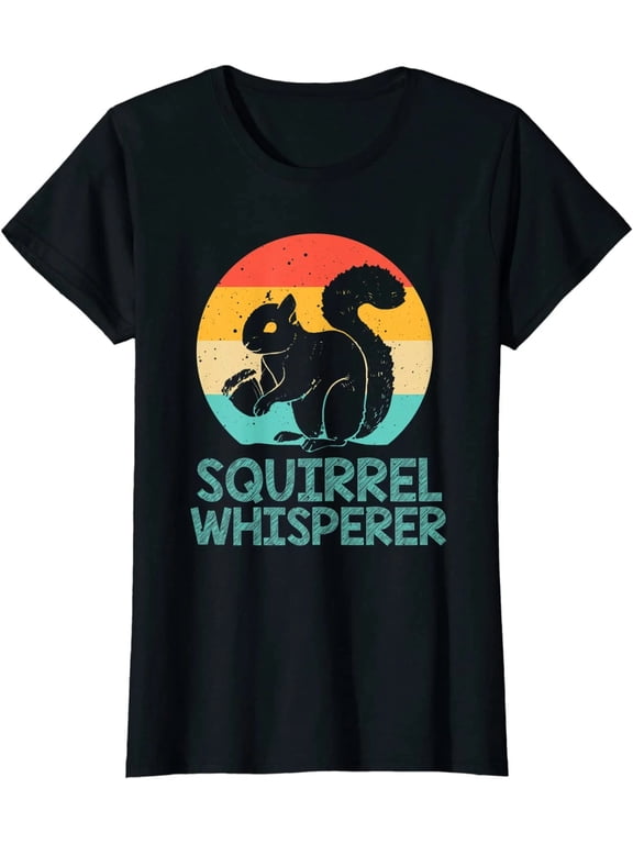 100% Cotton Funny Squirrel Graphic T-Shirt, Squirrel Lover Shirt for Adults, Unisex Short Sleeve Casual Tee, Nature Animal Gift for Men and Women
