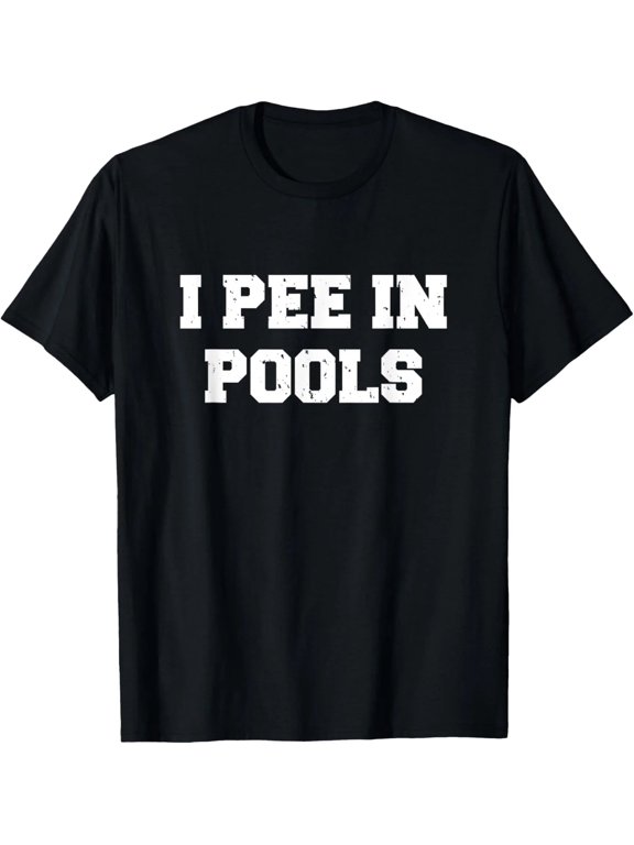 100% Cotton Funny Swimming T-Shirt, I Pee In Pools Sarcastic Graphic Tee for Men and Women, Swimmer Humor Shirt, Pool Party Casual Short Sleeve Top, Novelty Gift T-Shirt