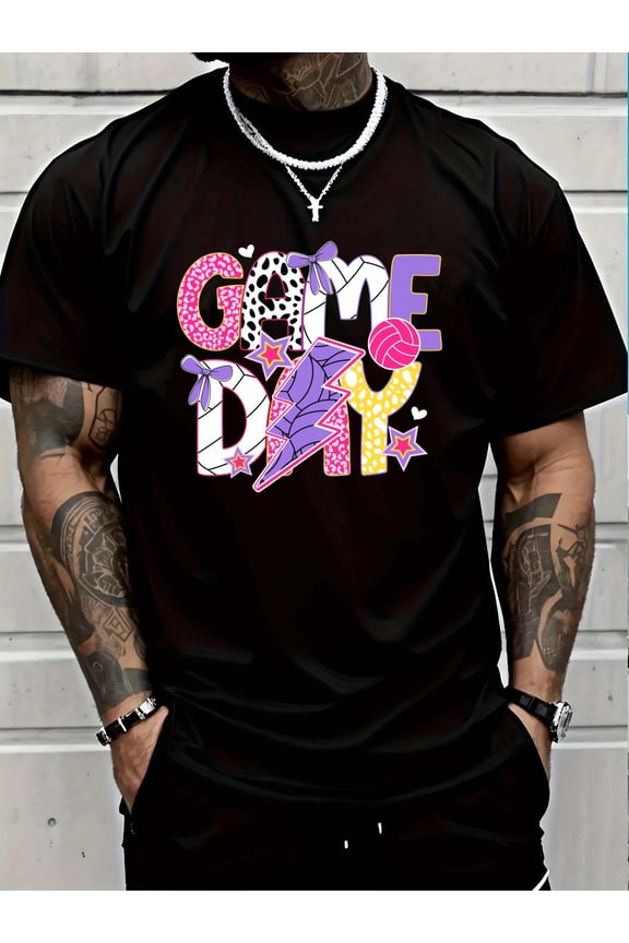 100% Cotton Game Day Preppy Game Day Volleyball Game Day Long Sleeve T-Shirt Graphic T-shirts for men and women