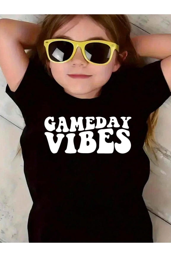 100% Cotton Gameday Vibes Fans Sport Team Fun Game Day Sports Lover Kid T-Shirt Graphic T-shirts for boys and girls