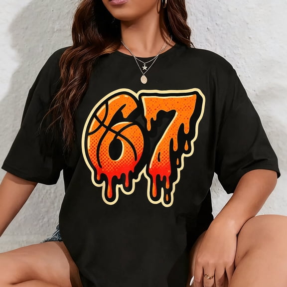 100% Cotton Gen Alpha Slang Kids 67 Basketball Ice Cream Drip Six Seven T-Shirt
