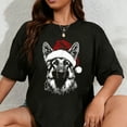 thumbnail image 1 of 100% Cotton German Shepherd Santa Hat Christmas Xmas Pajama Women Mom T-Shirt, 1 of 5