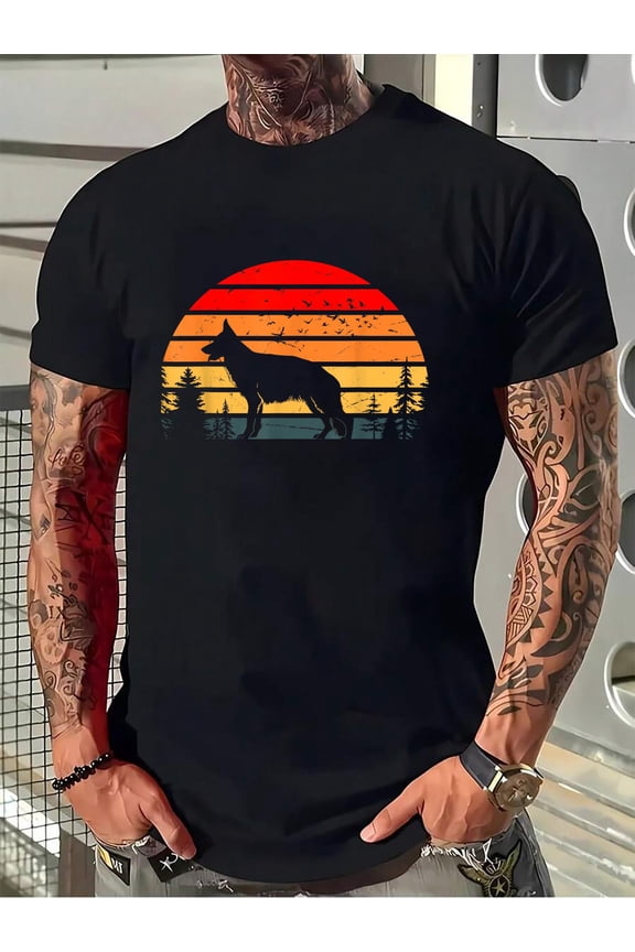 100% Cotton German Shepherd Vintage Retro Mom Dad Dog Pet Lover T-Shirt