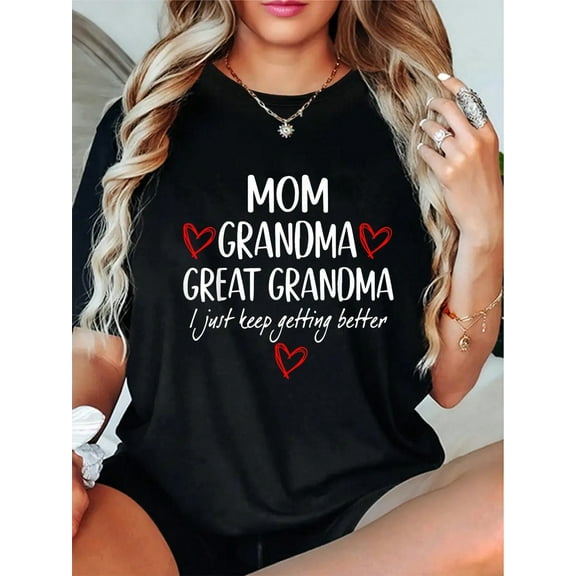 100% Cotton Gifts For Grandma Mom Grandma Great Grandma T-Shirt