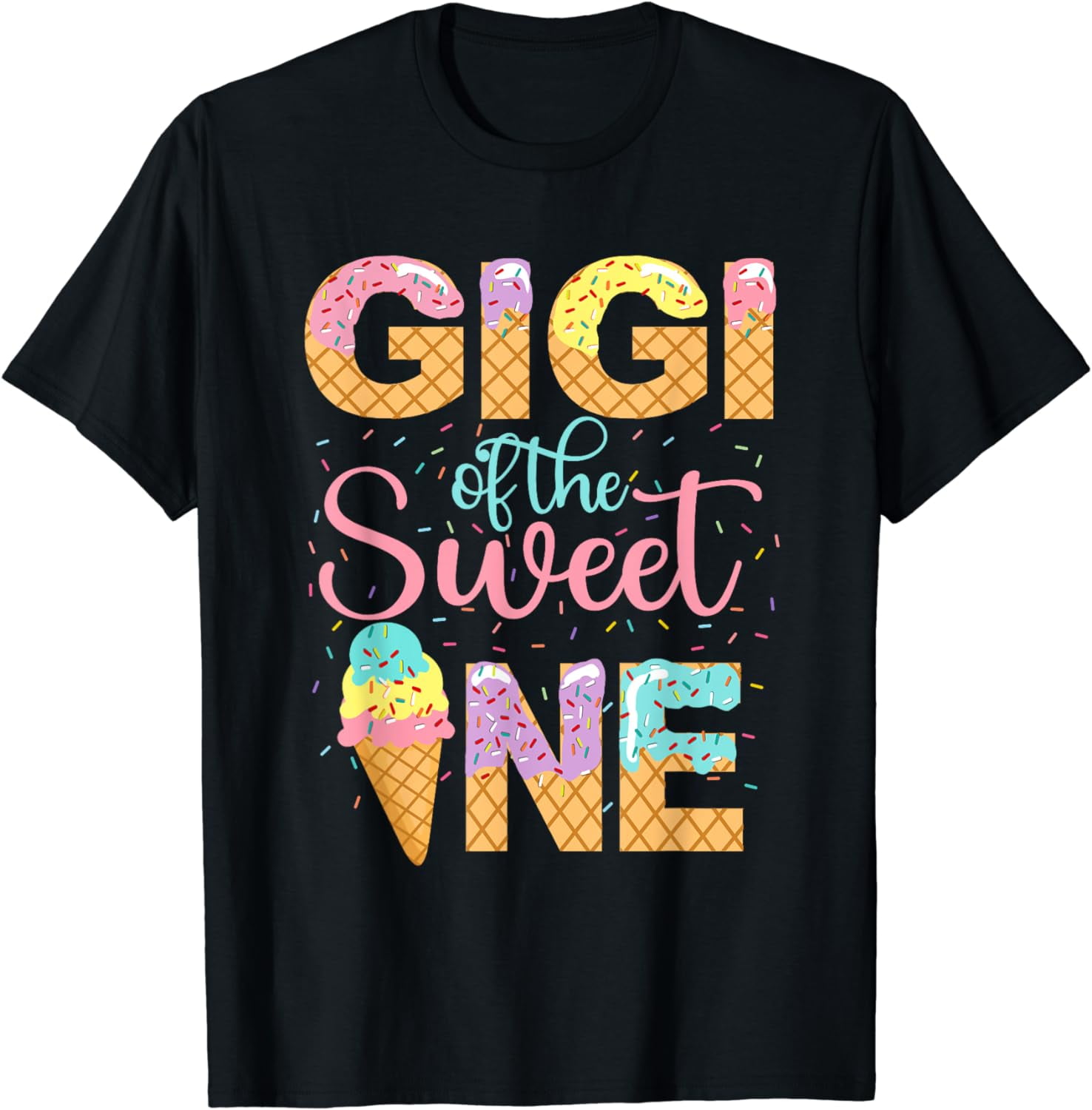 100% Cotton Gigi Of The Sweet One Shirt 1st Birthday Ice Cream Lovers T ...