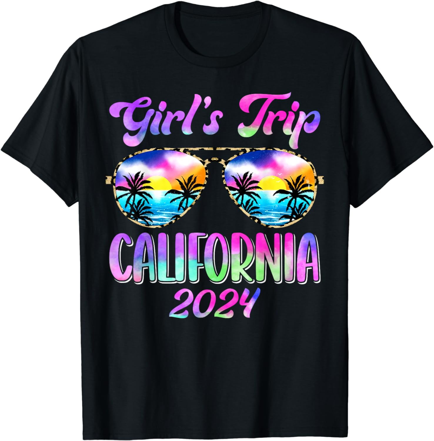 100% Cotton Girl’s Trip California 2024 Summer Beach Weekend Vacation T ...