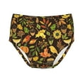 100 Cotton Girls Underwear, Autumn Plants Maple Tree Vintage Soft