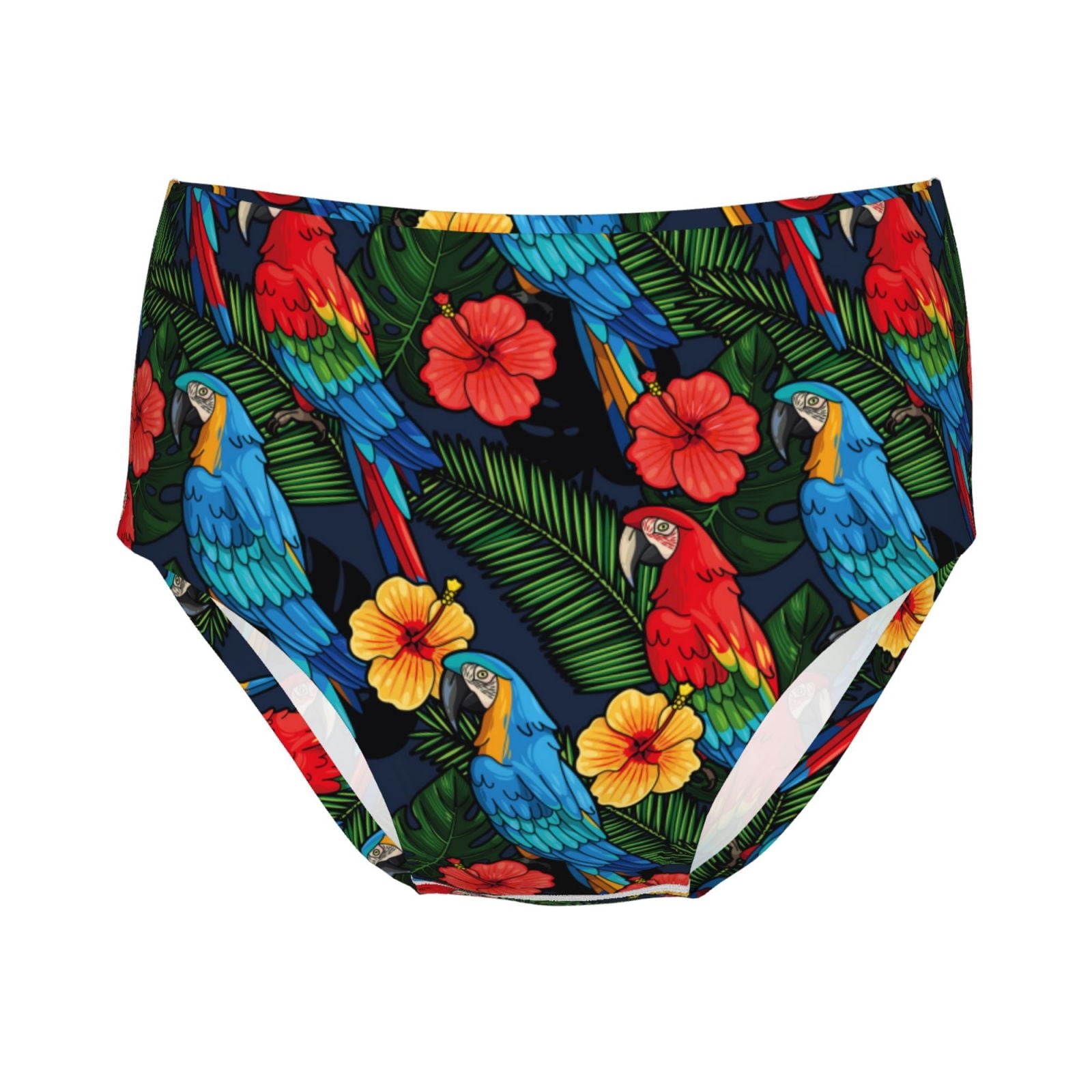 100 Cotton Girls Underwear, Colorful Cartoon Parrot Leaves Soft