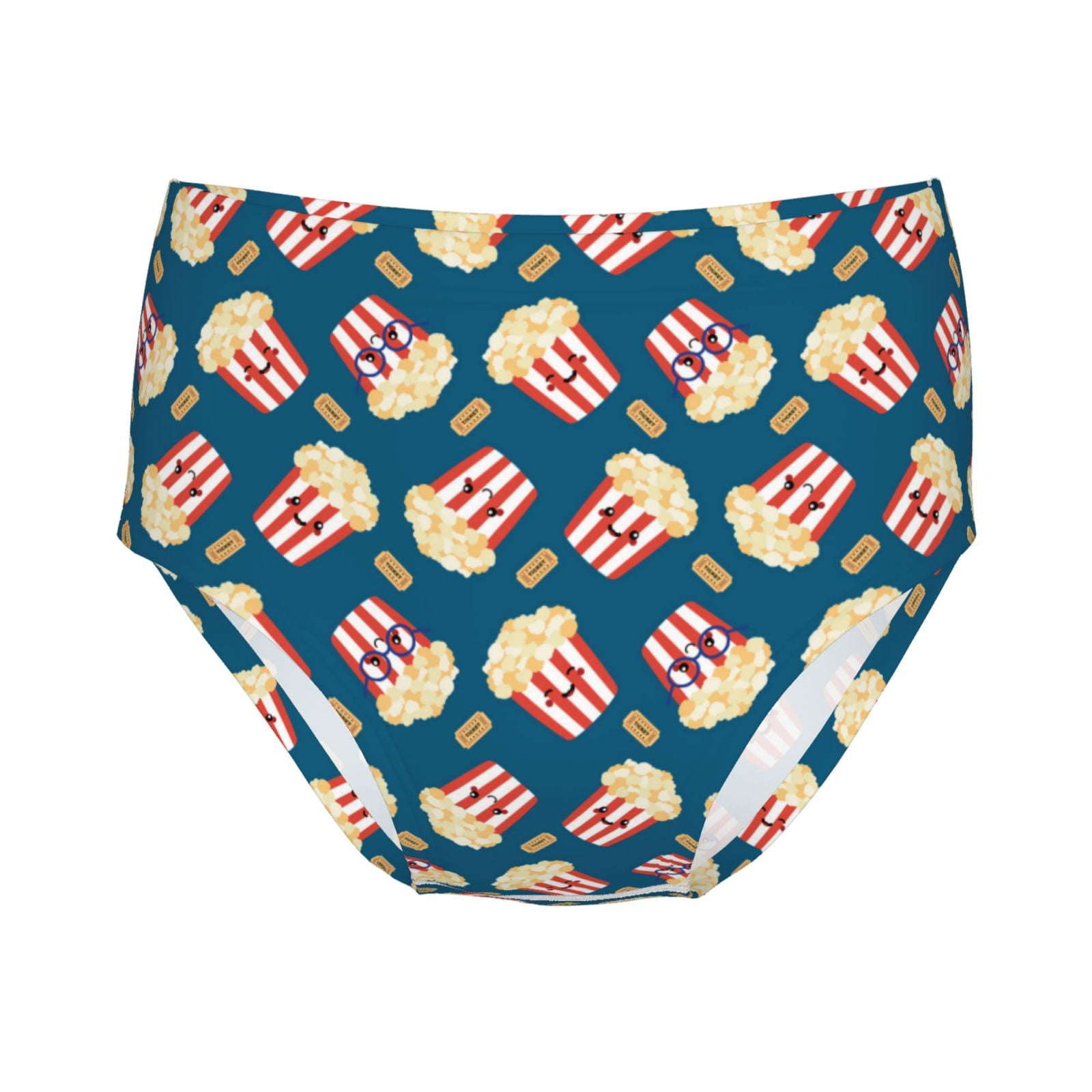 100 Cotton Girls Underwear, Cute Popcorn Expression Soft Toddler Teen