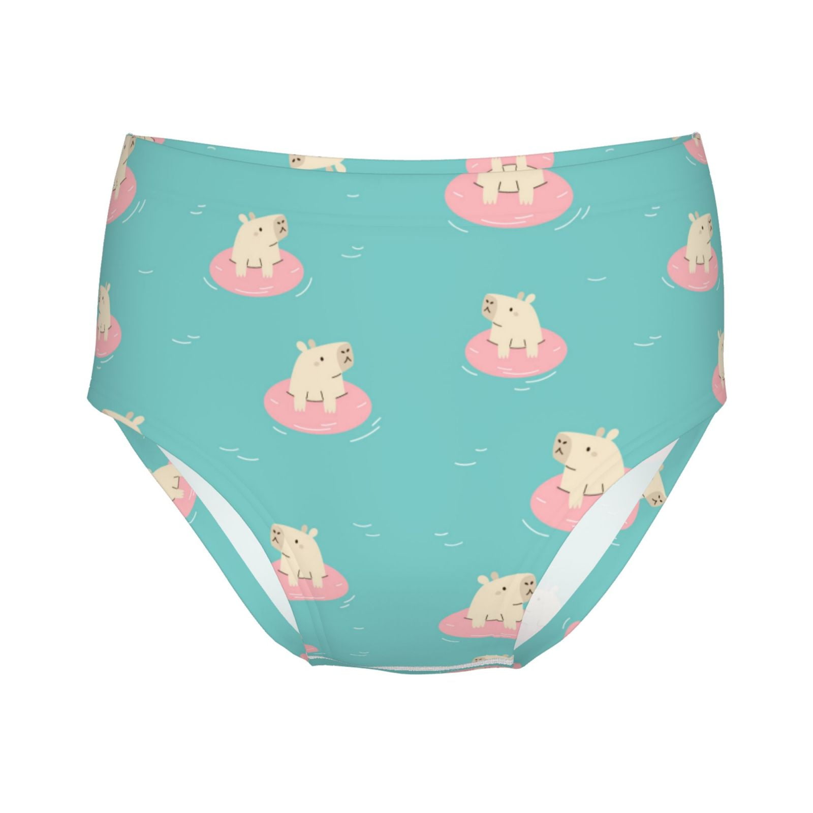100 Cotton Girls Underwear, Cute Swim Capybaras Soft Toddler Teen