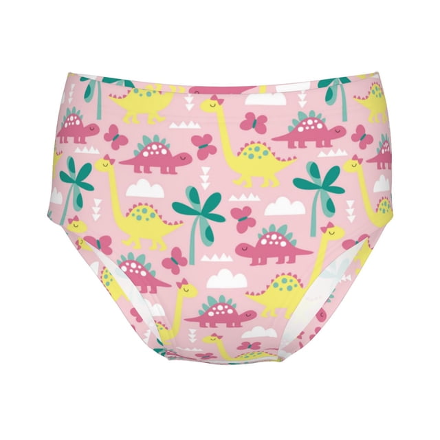 100% Cotton Girls Underwear, Dinosaur print C Soft Toddler Teen Undies ...