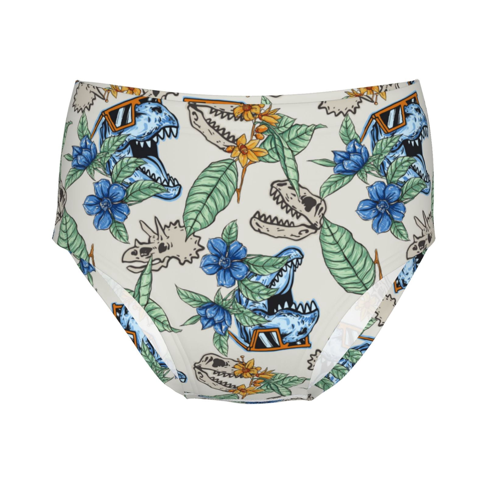 100% Cotton Girls Underwear, Fun Dinosaur Head Soft Toddler Teen Undies ...