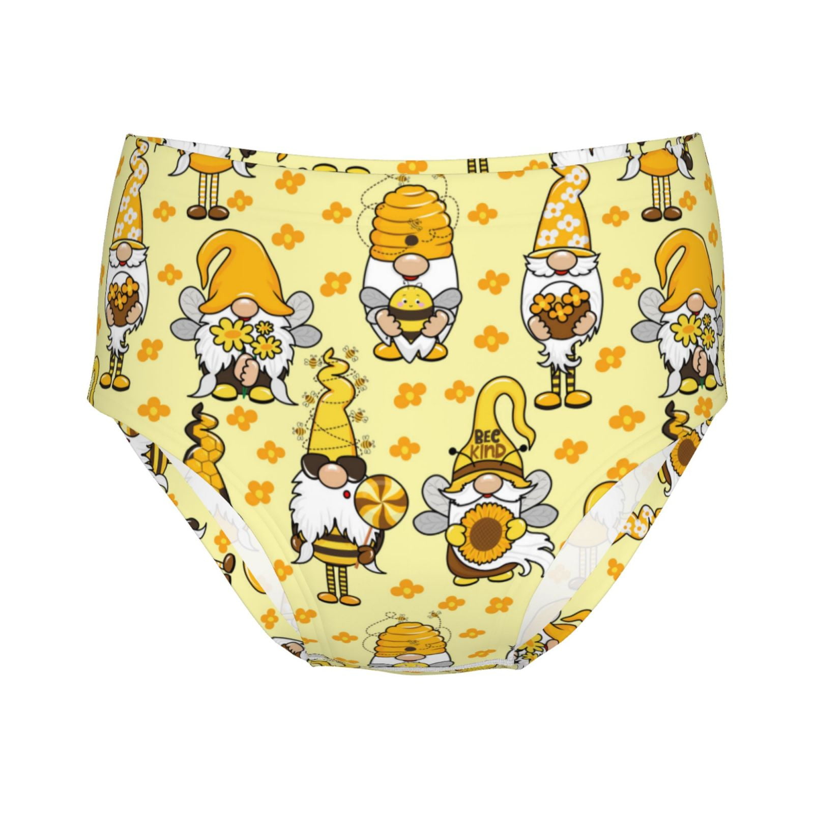 100 Cotton Girls Underwear, Garden Honeybee Gnomes Soft Toddler Teen