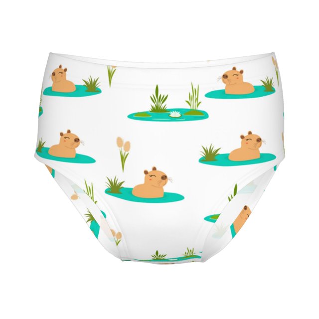 100 Cotton Girls Underwear, Swim Cute Capybaras Soft Toddler Teen
