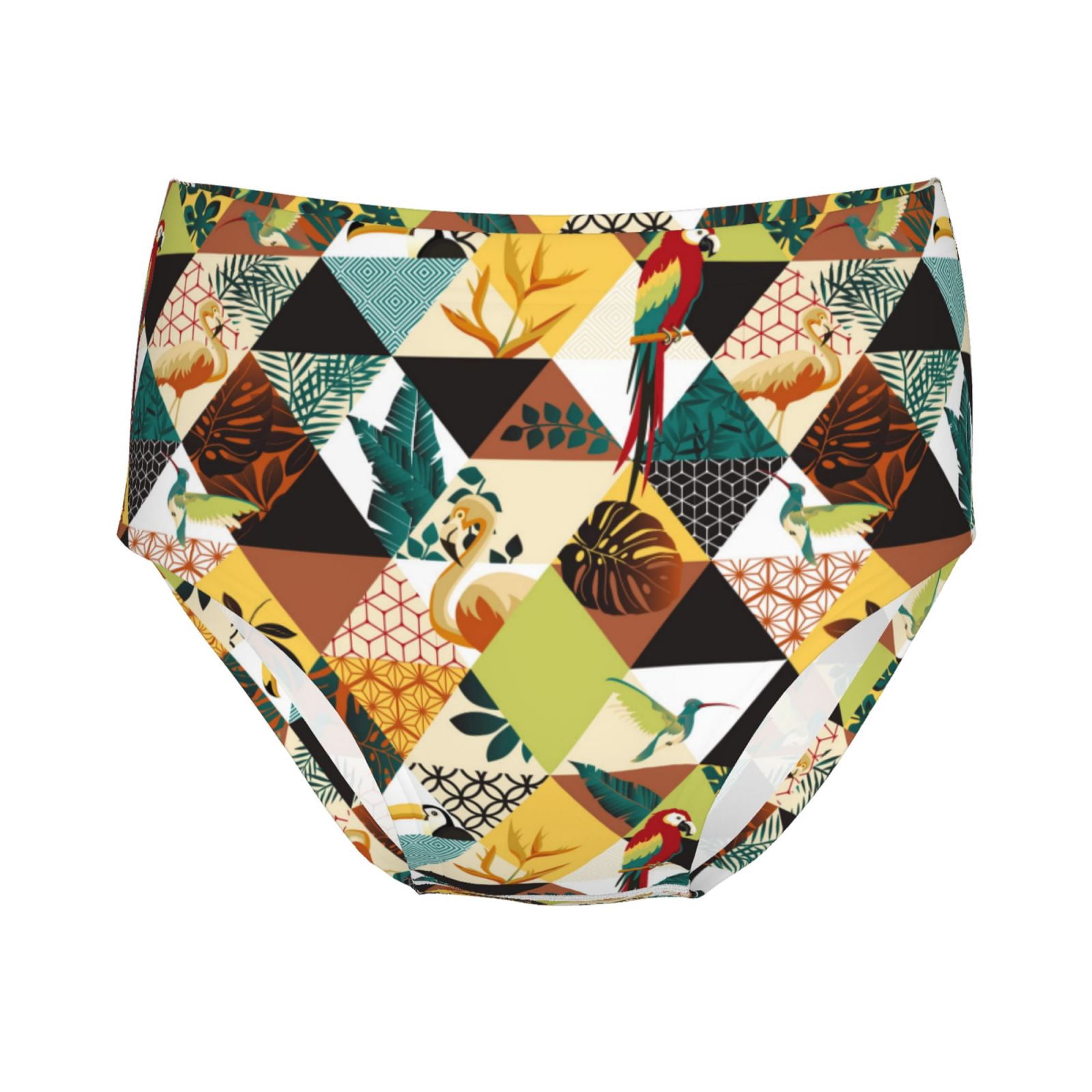 100 Cotton Girls Underwear, Tropical Parrot Flamingo Bird Soft Toddler