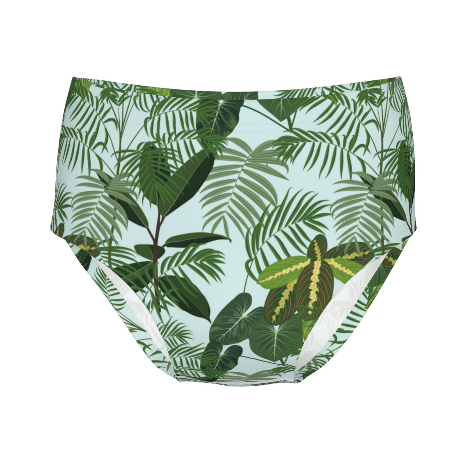 100 Cotton Girls Underwear, green leaves Soft Toddler Teen Undies
