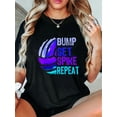thumbnail image 1 of 100% Cotton Girls Volleyball Bump Set Spike Repeat Blue/Purple T-Shirt, 1 of 4