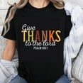 thumbnail image 1 of 100% Cotton Give Thanks to the Lord Psalm 106 1 Christian T-Shirt Women's Religious Faith Inspired Graphic Tee Shirt, 1 of 5