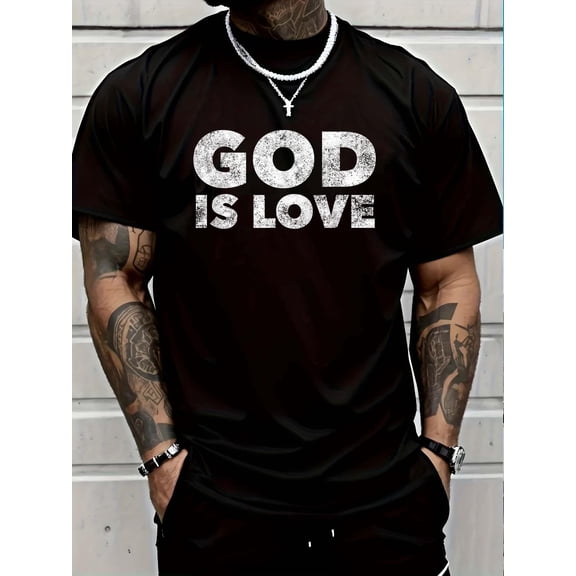 100% Cotton God is Love - Christian Faith Saying T-Shirt Graphic T-shirts for men and women