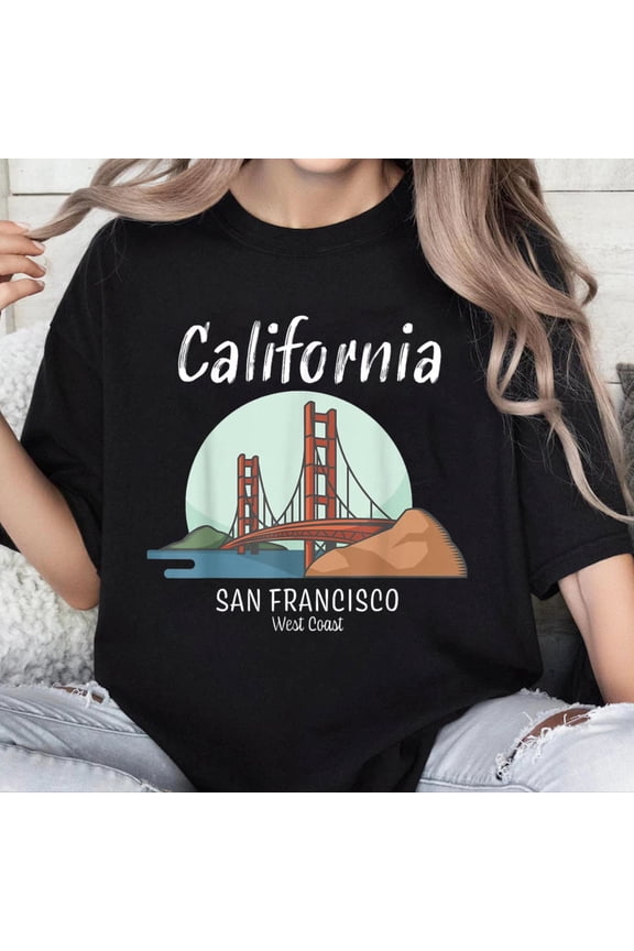 100% Cotton Golden Gate Bridge Gift Design California San Francisco T-Shirt