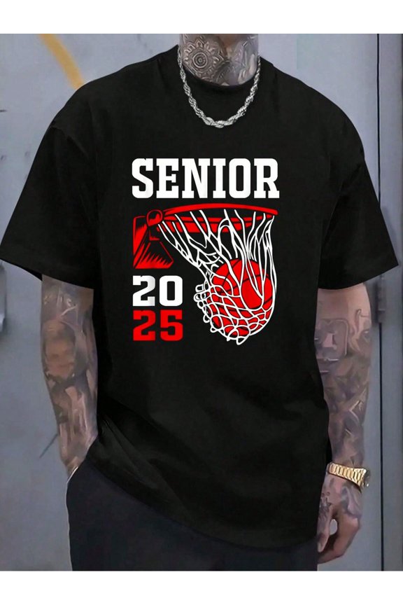 100% Cotton Graduation Basketball Class Senior 2025 T-Shirt Women's Men's Graphic Tee Causal Tops Fashion Tshirt Short Sleeve T-Shirt