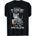 thumbnail image 1 of 100% Cotton Graphic Print Crew Neck Short Sleeve T-Shirt - My Coffee And I, 1 of 2