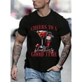thumbnail image 1 of 100 Cotton Graphic Tees Martini Halloween Cocktail Drinks Lovers Gift Party T-Shirt Crew Neck Short Sleeve T-Shirt, Casual Print Graphic Cotton Tees Men Tops, 1 of 7