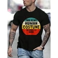 thumbnail image 1 of 100 Cotton Graphic Tees Vintage This Is My Human Costume I'Really Worm Halloween T-Shirt Crew Neck Short Sleeve T-Shirt, Casual Print Graphic Cotton Tees Men Tops, 1 of 7