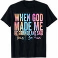 thumbnail image 1 of 100% Cotton Greenink When God Made Me He Grinned And Said This'll Be Fun Religious Christian Graphic T-Shirt Unisex S-3XL Golf Gift T-Shirt For Men and Women, 1 of 6