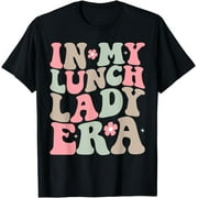 BODENSEE 100% Cotton Groovy in My Lunch Lady Era Lunch Lady Funny Retro Gifts T-Shirt