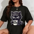 thumbnail image 1 of 100% Cotton Grumpy Animal Uh Nope Cat Coffee Graphic Tee Funny Cat T-Shirt, 1 of 5