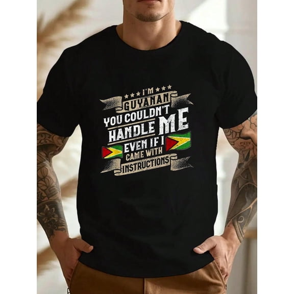 100% Cotton Guyana Accessories Guyanese Flag Men & Women T-Shirt Women's Men's Graphic Tee Causal Tops Fashion