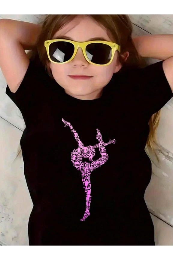 100% Cotton Gymnastics Gymnast Girls Kids T-Shirt Graphic T-shirts for girls