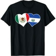 100 Cotton Half Mexican Half Salvadorian Flag Heart Mexico El Salvador