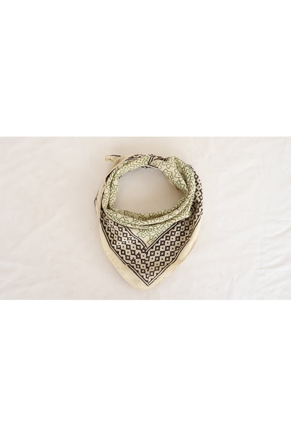 100% Cotton Hand Block Print Bandana for Men & Women | Soft Boho Head Scarf | Handmade Indian Printed Headwrap, Neck Scarf, Face Cover