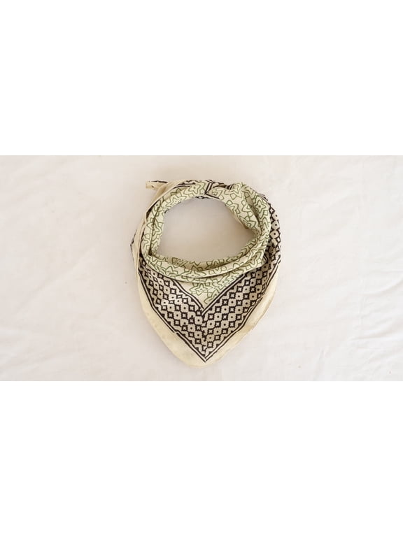 100% Cotton Hand Block Print Bandana for Men & Women | Soft Boho Head Scarf | Handmade Indian Printed Headwrap, Neck Scarf, Face Cover