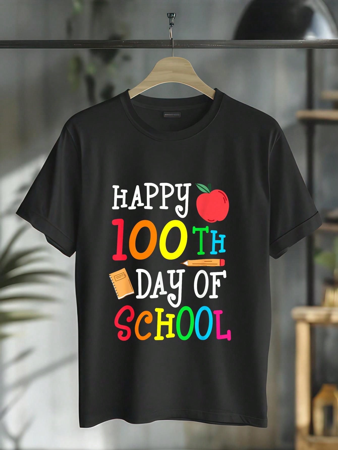 100% Cotton Happy 100th Day Of School 100 Days Smarter Teachers T-Shirt ...