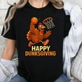 thumbnail image 1 of 100% Cotton Happy Dunksgiving Turkey Basketball T-Shirt Funny Thanksgiving Shirt for Men Women Kids Casual Wear Holiday Gift, 1 of 5