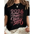 thumbnail image 1 of 100% Cotton Happy New Year 2026 Loading Fireworks Party T-Shirt Summer Tees Women, 1 of 7