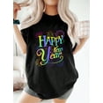 thumbnail image 1 of 100% Cotton Happy New Year 2026 New Year's Eve Party Matching Family T-Shirt Summer Tees Women, 1 of 7