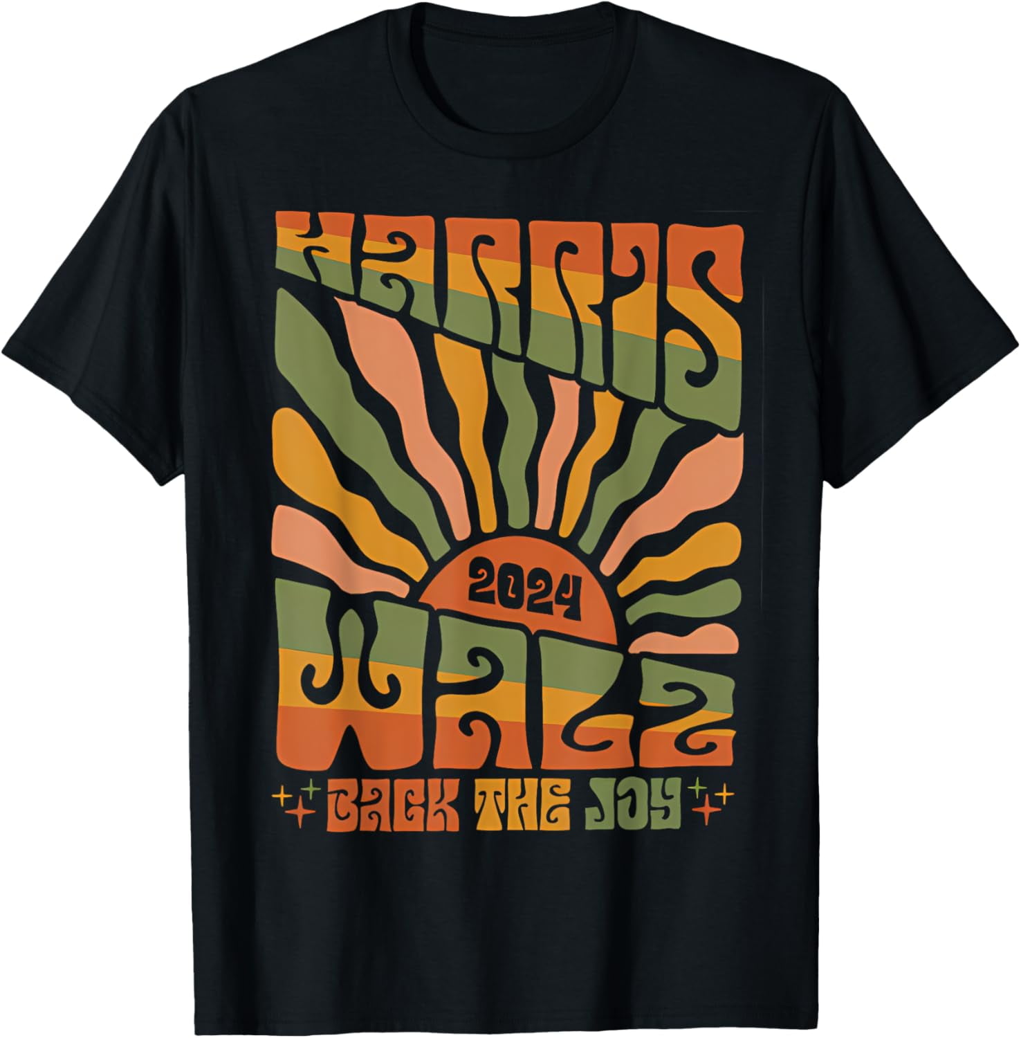 100 Cotton Harris Walz 2024 Bring Back the Joy Boho Aesthetic Retro T