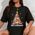 thumbnail image 1 of 100% Cotton Hawaiian Floral Christmas Tree Mele Kalikimaka Tropical Xmas T-Shirt, 1 of 5