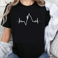 thumbnail image 1 of 100% Cotton Heartbeat Mountain Climbing Outdoor Adventure Nature Lover Hiking Enthusiast Gift T-Shirt, 1 of 5
