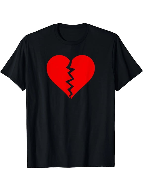 100% Cotton Heartbreak Broken Heart Graphic T-Shirt, Sad Love Quote Tee for Men Women, Emotional Relationship Shirt, Short Sleeve Crew Neck Casual Gift Top