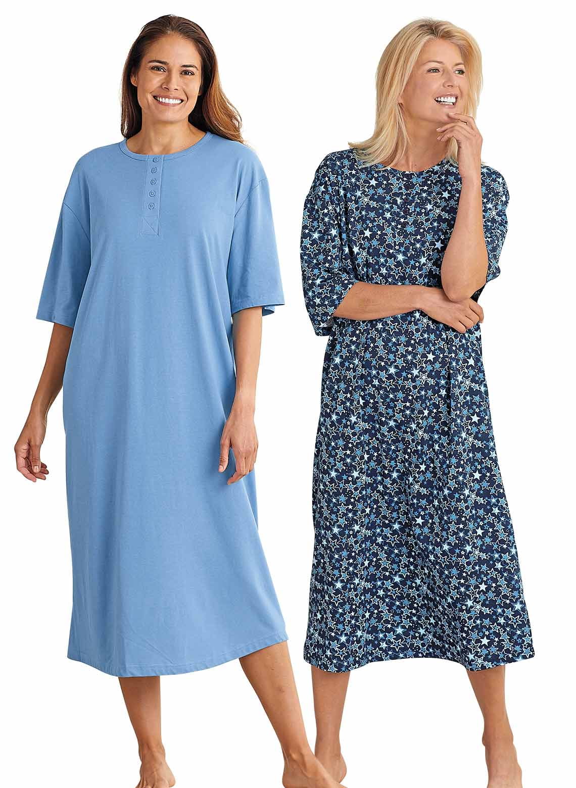 100 Cotton Henley Nightshirt by Cozee Corner