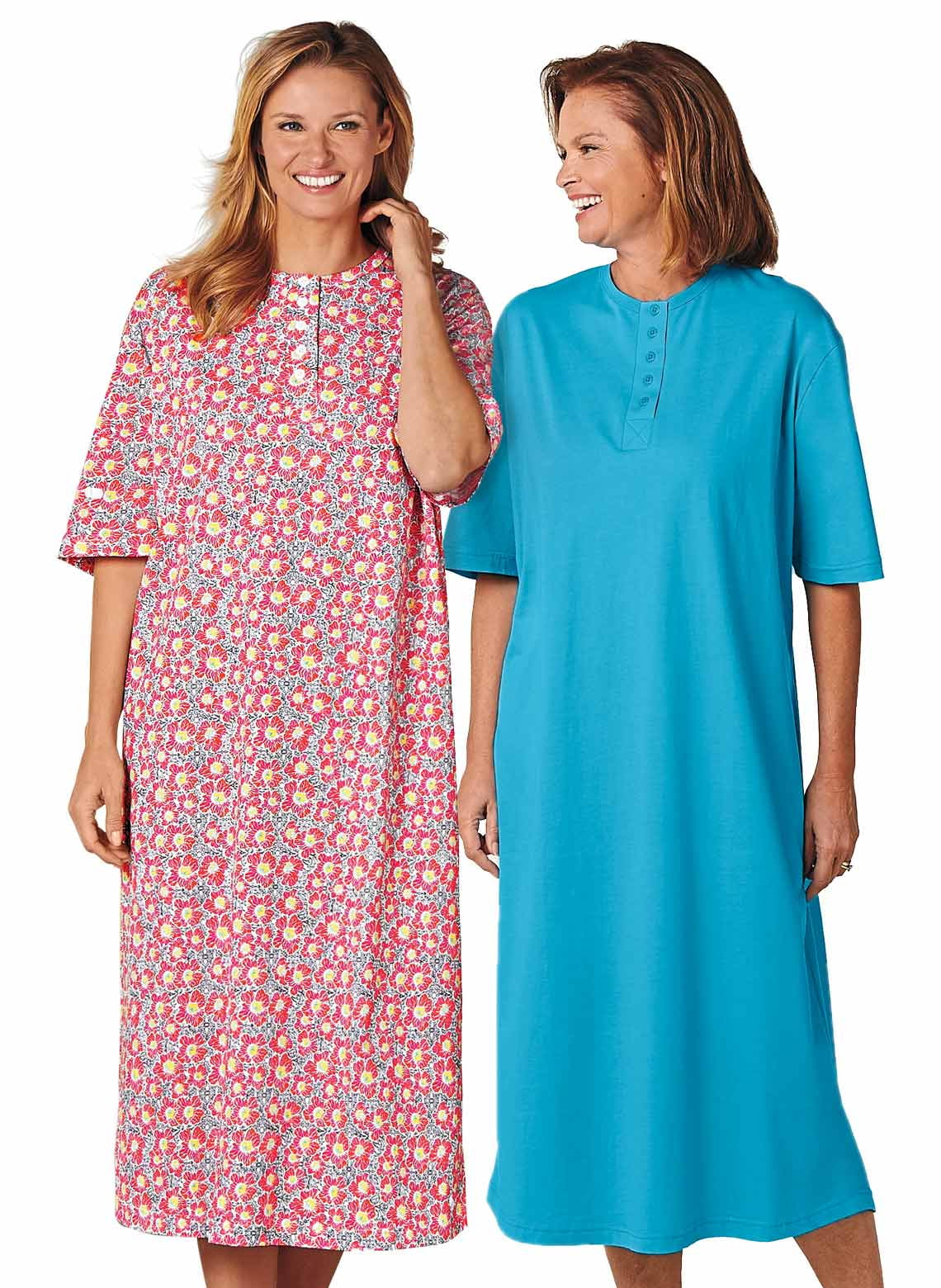 100 Cotton Henley Nightshirt by Cozee Corner