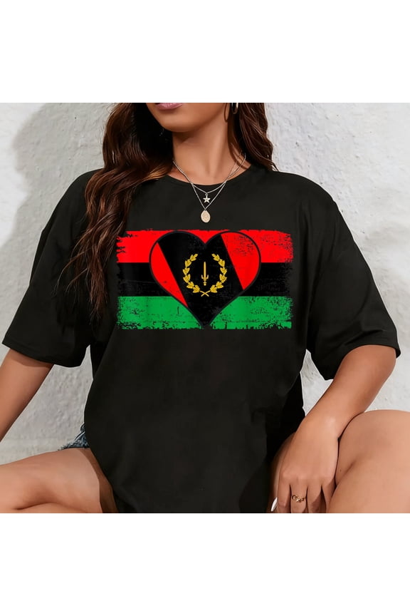 100% Cotton Heritage Black African American Flag 1967 T-Shirt