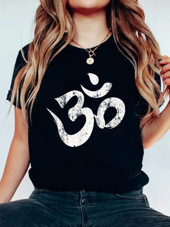 Hindu Om Shirt Hinduism Tee Shirt Om Yoga T Shirt T-Shirt Women's Men's Graphic Tee Casual Tops