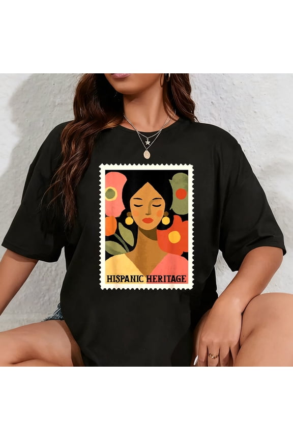 100% Cotton Hispanic Heritage Latina Woman Art Latin Culture Pride T-Shirt